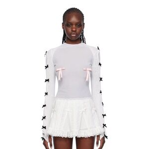 Nodress White Bow Cardigan